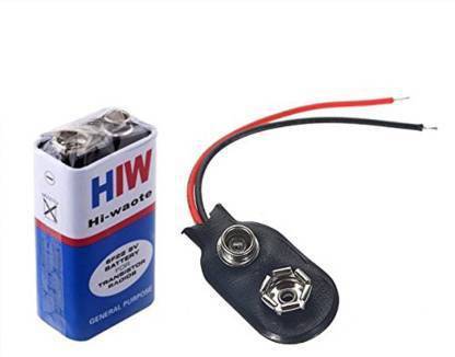 samest 9 VOLTS HW BATTERY with Connector, HI-WATT 100% 9V Long Life Battery Power Supply Electronic Hobby Kit