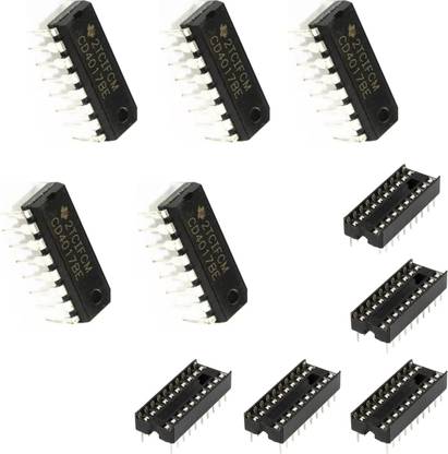vinytics IC Socket with Combo CD4017 (pack of 05pcs) for Arduino Projects on MB102 Breadboards Electronic Projects Hobby Kit Electronic Components Electronic Hobby Kit