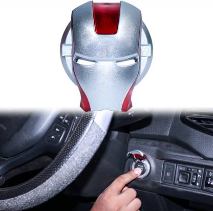 Miwings Car Sticker Engine Start Stop Button Cover Iron Man Logo Cover Engine Start/Stop Button