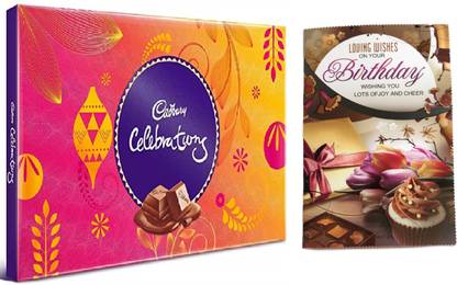 Cadbury Special Gift For Birthday|Celebration Gift Pack Chocolates With Attractive Birthday Greeting Card Combo