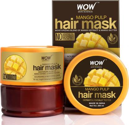 WOW SKIN SCIENCE Mango Hair Mask For Healthy Hair - No Mineral Oil, Parabens, Silicones, Synthetic Color, PEG - 200mL