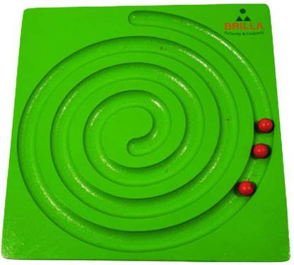 BRILLA Wooden Ball on Balance Board Educational Toy Ball Balancing Game.Limb Muscle Coordination, Concentration and Confidence.
