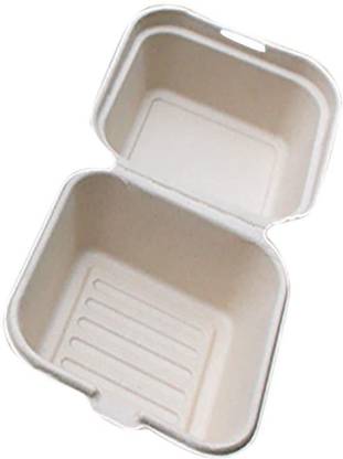 noble foods Disposable Eco-Friendly Lunch Box Bento Box With Lid Small Cake Sushi Dessert Fast Food Boxes Breakfast Lunch Dinner Bento Boxes Biodegradable (10 Packs) (White) 10 Containers Melamine Office Lunch Box