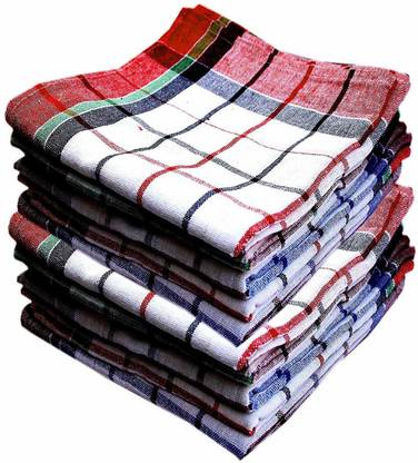 AkiN Cleaning Cloth Multipurpose Kitchen Towels Cotton Dish Napkin - Machine Washable - Multi Coloured Checked Dish Towels, Tea Towels, Table Cloth 18x18 Inch - Pack of 12 (12) Multicolor Cloth Napkins