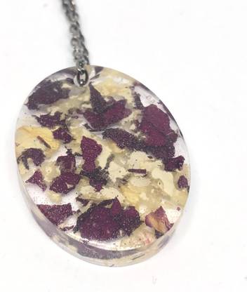 Diviner Saga Real Rose Petal Pendant | plant Resin Jewellery Resin Pendant Set