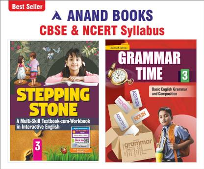 Anand Books Stepping Stone & Grammar Time 3 English Coursebook With Grammar Book For Class 3rd (CBSE & NCERT Syllabus U.P. Board)