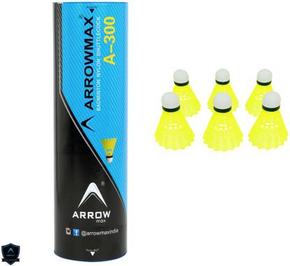 ArrowMax A-300 BEST IN CLASS BYLON BADMINTON SHUTTLE Nylon Shuttle  - Yellow