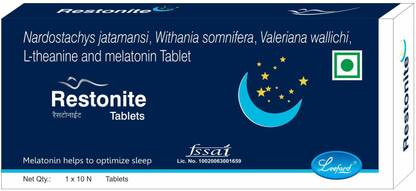 restonite Melatonin Tablets For Good And Healthy Sleep 10 Tablets Pack of 6