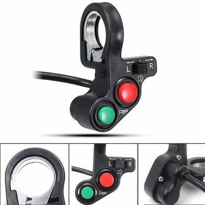 Vagary 3 Way Switch Horn Switch 7/8" Universal Handlebar Grip Control Button for Bike Handle Bar Grip For Universal For Bike Universal For Bike