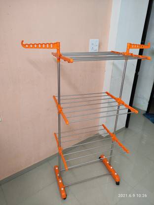 TNC by TNC Steel Floor Cloth Dryer Stand T-CDS-3TIER-01SS-0123