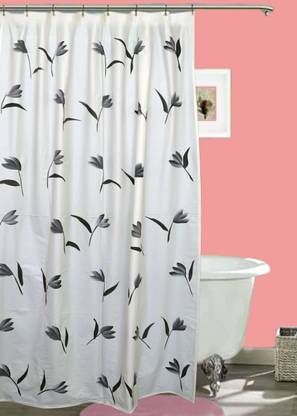 Casanest 213 cm (7 ft) PVC Semi Transparent Shower Curtain Single Curtain
