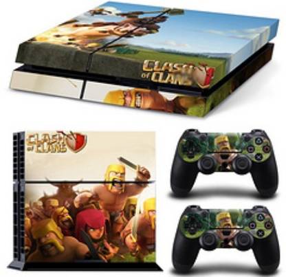 Ridhaan Collection Clash Of Clans Design Skin Sticker Decal Vinyl Cover for PS4 FAT Console And 2 Controllers  Gaming Accessory Kit