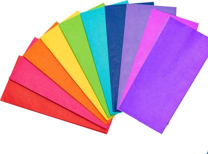 SKG KG Premium 10 Solid Color Tissue Paper 45*70CM Fun Colors for Arts and Crafts, DIY, Pompoms, Decorations, Gift Wrapping, and etc Pack of 50 Sheets Pattern 2(Each Color 5 Sheets) gift wrap paper Gift Wrapper