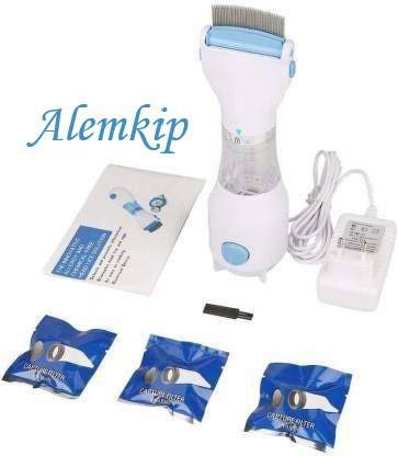 alemkip V Comb AP- 0545 Capture 4 Filter Trap Head Lice And Eggs Removed From The Hair, Allergy and Chemical Free Head Lice Treatment, Electrical Head Lice Comb