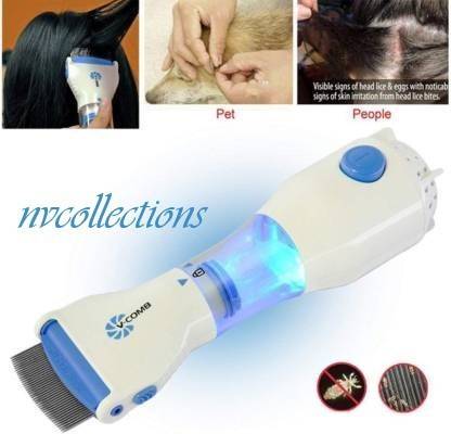 NVCOLLECTIONS V Comb NV- 20021 Capture 4 Filter Trap Head Lice And Eggs Removed From The Hair,Allergy and Chemical Free Head Lice Treatment, Electrical Head Lice Comb