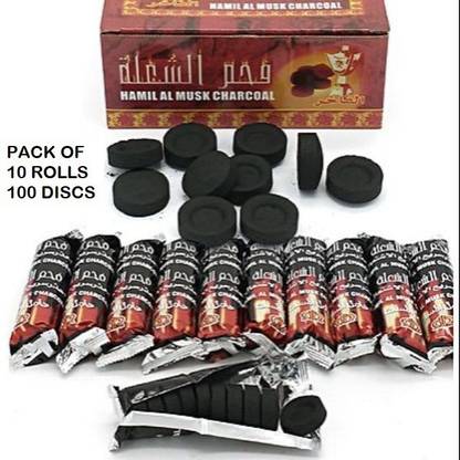 glowtech Charcoal Rolls for Bukhoor Hookah, Magic Coal (Pack of 10 Roll) (100 Disc) Hookah Charcoals