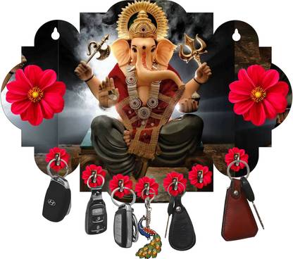Crafts World New Wooden Ganesh For Home Wood Key Holder