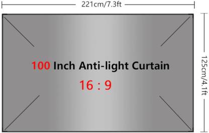 mytechvision 16:9 High Brightness Reflective Projector Screen100 Inches Polyester Fiber Screen for Espon BenQ XGIMI Beamer… Projector Screen (Width 221 cm x 125 cm Height)