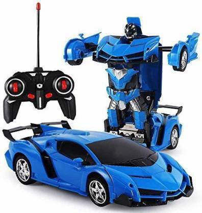 TrueBucks Remote Controlled One Button Car to Transformer to Car (Blue)