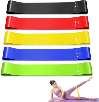VPNFITNESS Resistance Loop Exercise Bands for Leg, Ankle, Stretching Band (Pack of 5) Pilates Band