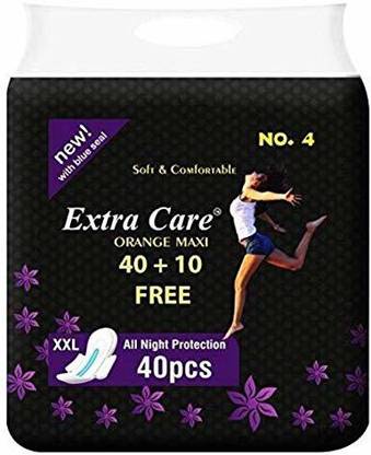 Extra Care Overnight Maxi Sanitary Pad 40 Pcs + 10 Pantiliners Sanitary Pad