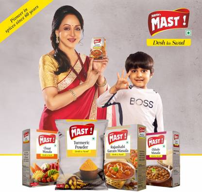 JHAVERI'S MAST Rajashahi Garam Masala, Chaat Masala, Chhole Masala & Turmeric Powder
