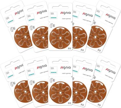 Signia P312 Hearing Aid Batteries 1.45V 10 patta (60 battery) Stethoscope Case