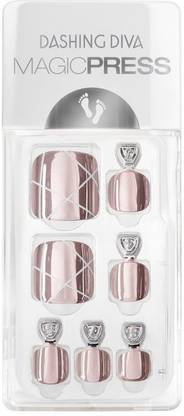 DASHING DIVA MagicPress Milky Way Artificial Pedicure Nail Kit Multi Color