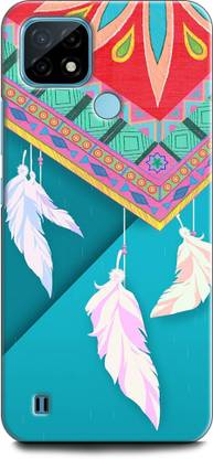 WallCraft Back Cover for Realme C21, RMX3201 FEATHER, DREAM CATCHER, COLORFUL, TEXTURE, PRETTY, ABSTRACT ART