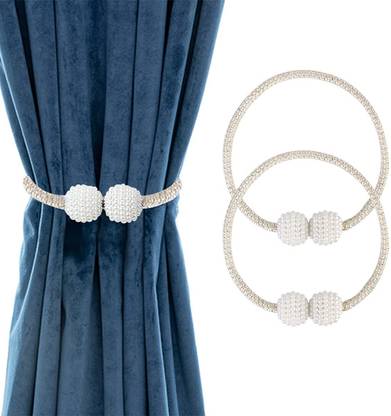 TREXEE Beige Tieback Hook, Tassels Metal