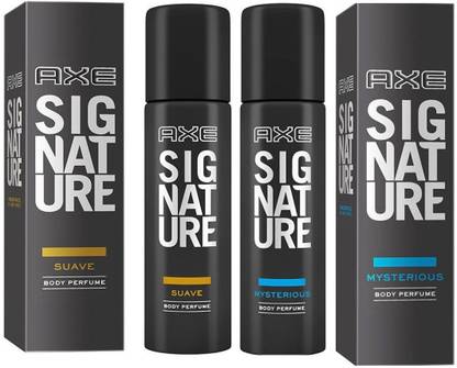 AXE SIGNATURE MYSTERIOUS BODY PERFUME 122 ML + SIGNATURE SUAVE BODY PERFUME 122 ML Deodorant Spray - For Men & Women