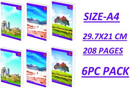 aadia SMART SERIES / REJISTER / TUTION COPY / NOTEBOOK / A4 A4 Notebook SINGLE LINE 208 Pages