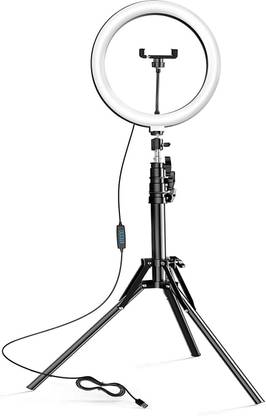 Wrapo Selfie Ring Light Remote Control 3 Light Modes 11 Level Brightness Dimmable 3 Modes For Live Strieaming, LED Makeup Ring Light, Ring Flash, Insta Reels Mobile Light Tripod Kit