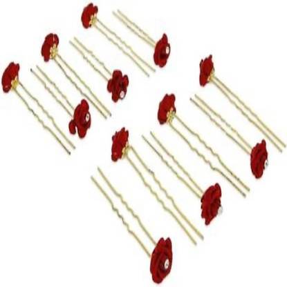 eyecatcher JUDA PINS HAIR PIN RED COLOUR - PACK OF 12 HAIR PINS Hair Pin