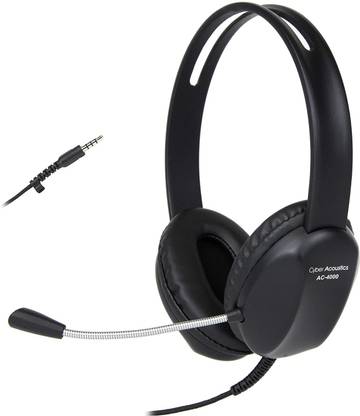 Cyber Acoustics 3.5mm Stereo Headset with Headphones Noise Cancelling Microphone Wired