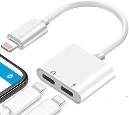 VAPRRA White 2 n 1 Lightning Splitter Adapter, Lightning Adapter Dual Lightning Headphone Jack Phone Converter