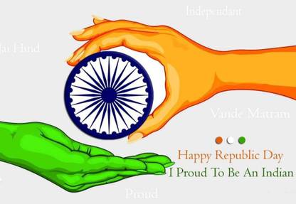 Happy Republic Day Poster Art Wall Painting for Living Room, Bedroom, Office, Hotels, Drawing Room 3D Poster