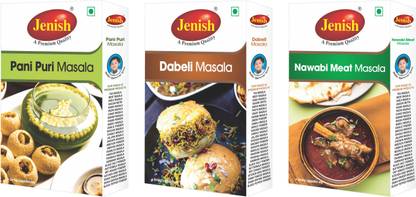 jenish Pani Puri Masala(50gram) Dabeli Masala(50gram) Nawabi Meat Masala(50gram) Combo (Pack of 3)