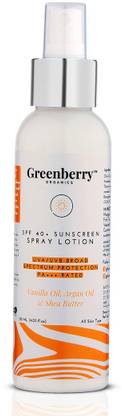 Greenberry Organics Sunscreen - SPF 40 PA+++ Organics SPF 40+ Sunscreen Spray Lotion for Tan Protection & Sin Brightening