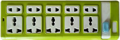 PRV RV 6A Five-Way Extension Board power strip (Green colour -1.5 metre Heavy Duty Wire with one Switch. and five sockets power cord 5  Socket Extension Boards