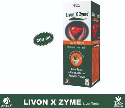 ELDER'S LIVON X ZYME LIVER TONIC SYRUP 200ML BHRINGRAJ,ASHWAGANDHA,TULSI,AMLA,GILOY