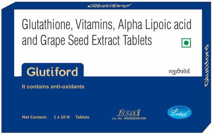 Leeford Glutiford Tablets for Healthy & Radiant Skin 10 Tablets Pack of 1