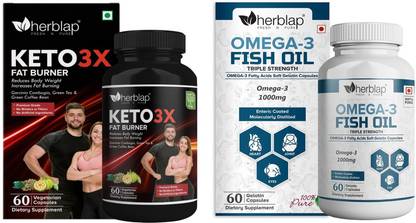 herblap Combo Omega 3 Fish Oil + Keto 3x Fat Burner