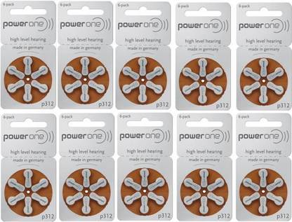 Power one P312 Hearing Aid Batteries 1.45V 10patta pack of 60 batteries p312 hearing aid battery Stethoscope Case