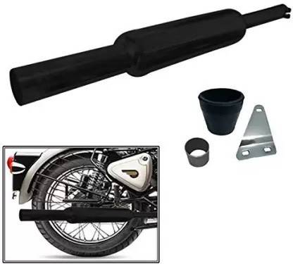 Bullkartzone Short Botlle Black Empty Mini Punjab Exhaust silencer Royal Enfield Super|Thunderbird Full Exhaust System