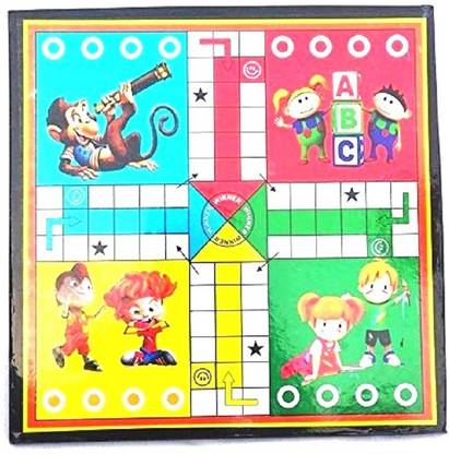 Bestway Cartoon 2 in 1 Ludo Board Game Childrens Family Learning Dice Games for Kids for 2 to 4 Players Wooden Board 12-12 Ludo Snakes & Ladders Strategy & War Games Board Game (Ludo Game) Party & Fun Board Game