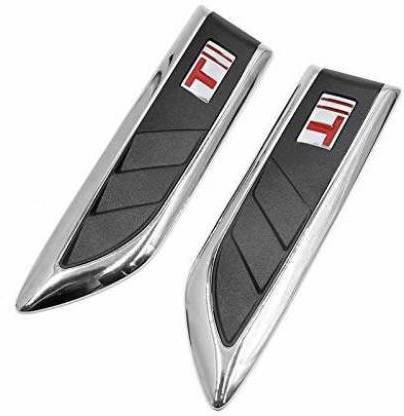 LAVITRA Car Decorative Air Flow Duct (V-618) Racing Side Vent Air Flow Chrome Plated Sticker Side Scoop Side Scoop