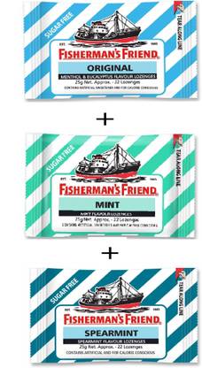 Fisherman's Friend ORIGINAL + MINT + SPEARMINT Lozenges Original, MInt, Spearmint Mouth Freshener