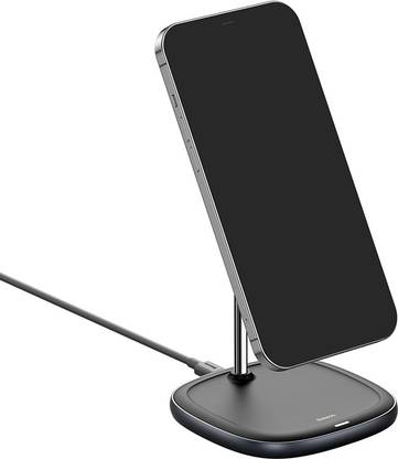 Baseus Swan Magnetic Desktop Bracket Wireless Charger(suit for IP12) Black Charging Pad
