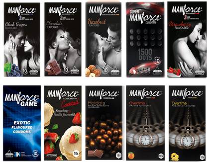 MANFORCE MAN FORCE MULTI FLAVORED COMBO PACK 10PC Condom